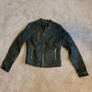 Green Vegan Leather Jacket